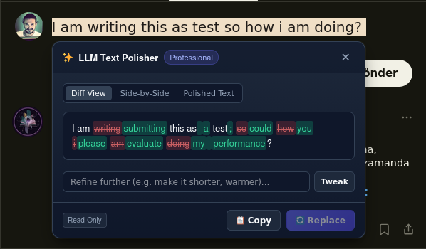 Inline Word-Level Diff View